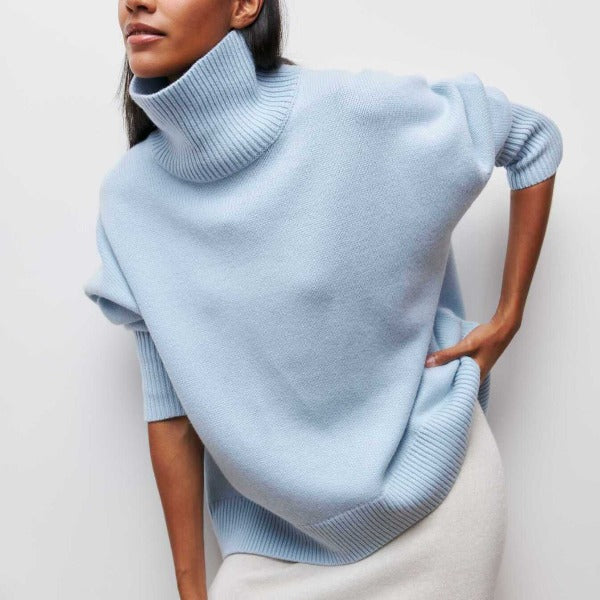 AMÈLIE - OVERSIZED TURTLENECK SWEATER IN COTTON