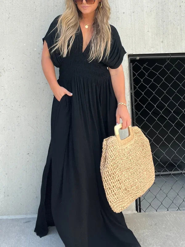 LULY DRESS - EFFORTLESS LONG MAXI DRESS WITH SPLIT