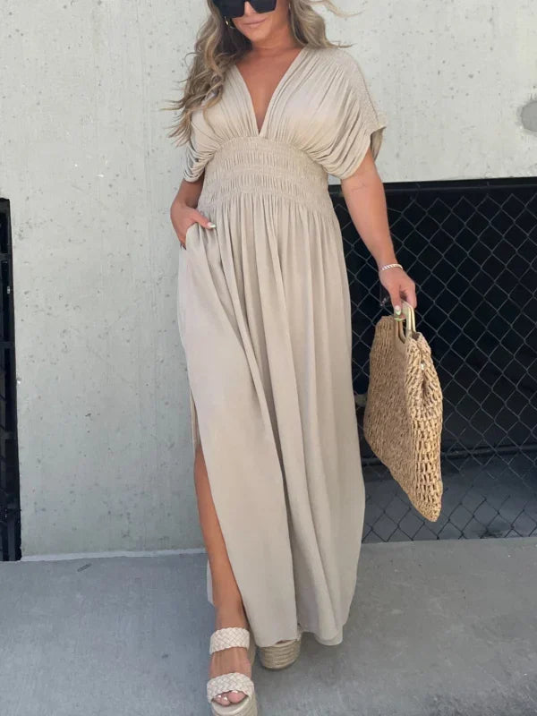 LULY DRESS - EFFORTLESS LONG MAXI DRESS WITH SPLIT