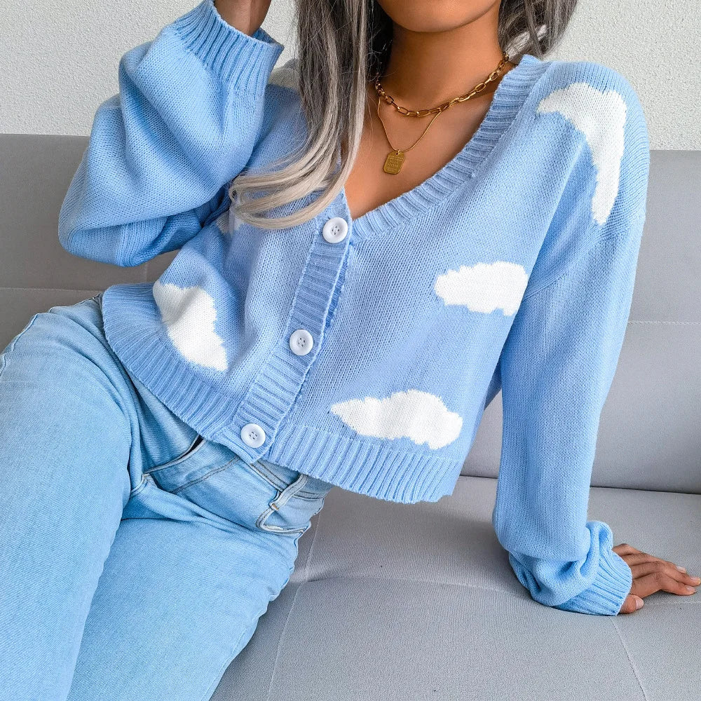 CLOUD - WHITE CLOUD KNITTED CARDIGAN