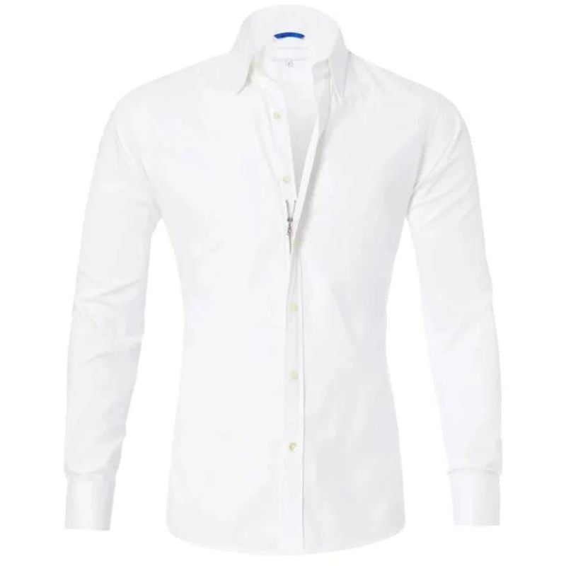 MAXIMILIAN - WRINKLE-FREE SHIRT WITH ZIPPER