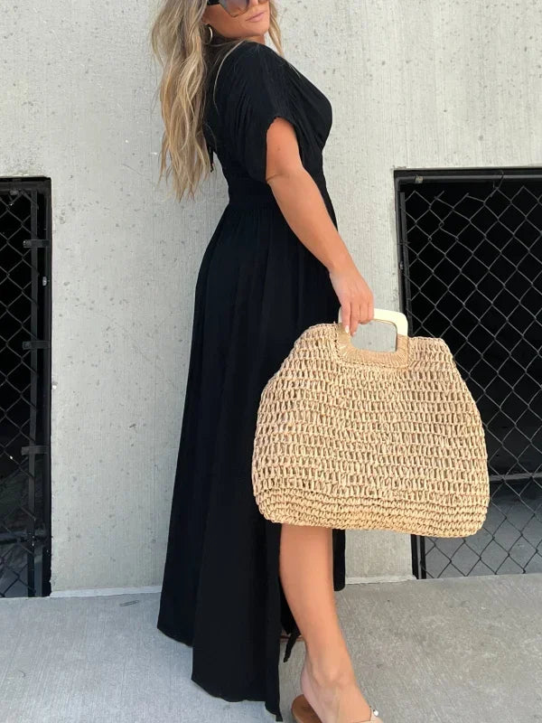 LULY DRESS - EFFORTLESS LONG MAXI DRESS WITH SPLIT